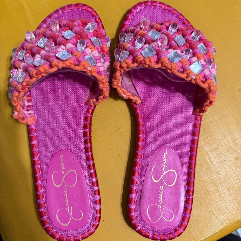 Jessica Simpson Brennara Flat Sandal in Bright Orchid